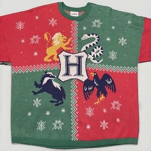 Harry Potter Hogwarts Happy Christmas Ugly Christmas Sweater Size XXL BoxLunch